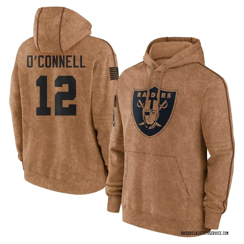 Men's Aidan O'Connell Las Vegas Raiders Brown 2023 Salute To Service Club Pullover Hoodie