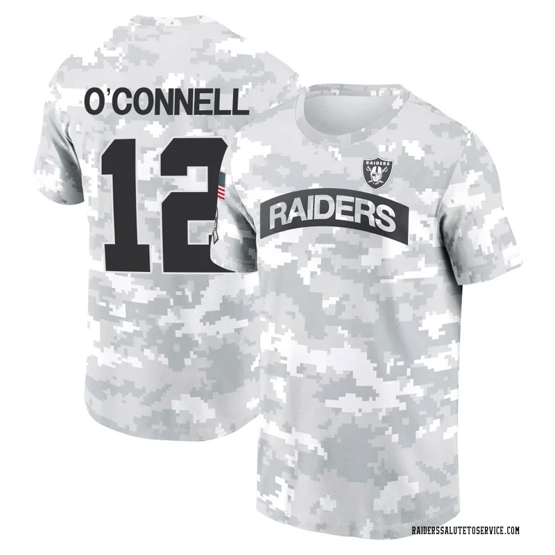 Men's Aidan O'Connell Las Vegas Raiders Camo Arctic 2024 Salute to Service Performance T-Shirt