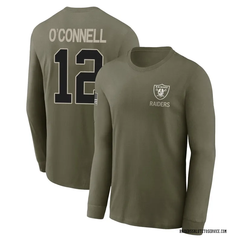 Men's Aidan O'Connell Las Vegas Raiders Olive 2025 Salute to Service Sideline Long Sleeve T-Shirt