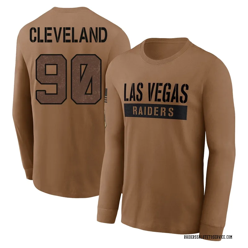 Men's Brandon Cleveland Las Vegas Raiders Brown 2023 Salute To Service Long Sleeve T-Shirt