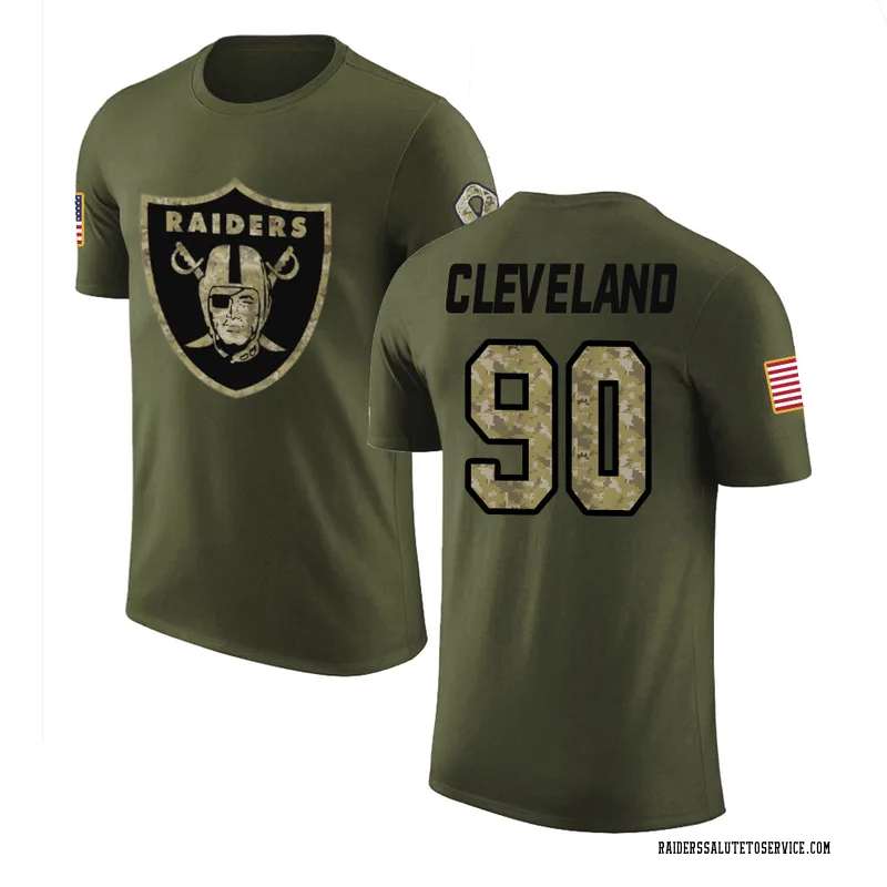 Men's Brandon Cleveland Las Vegas Raiders Legend Olive Salute to Service T-Shirt