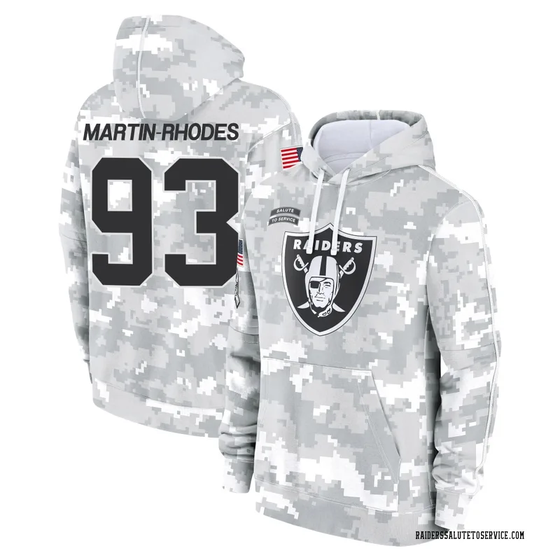 Men's Brodric Martin-Rhodes Las Vegas Raiders Camo Arctic 2024 Salute to Service Club Fleece Pullover Hoodie