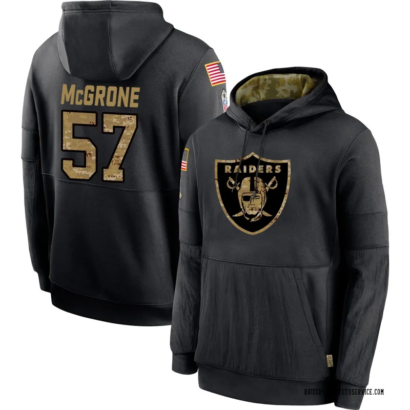 Men's Cameron McGrone Las Vegas Raiders Black 2020 Salute to Service Sideline Performance Pullover Hoodie