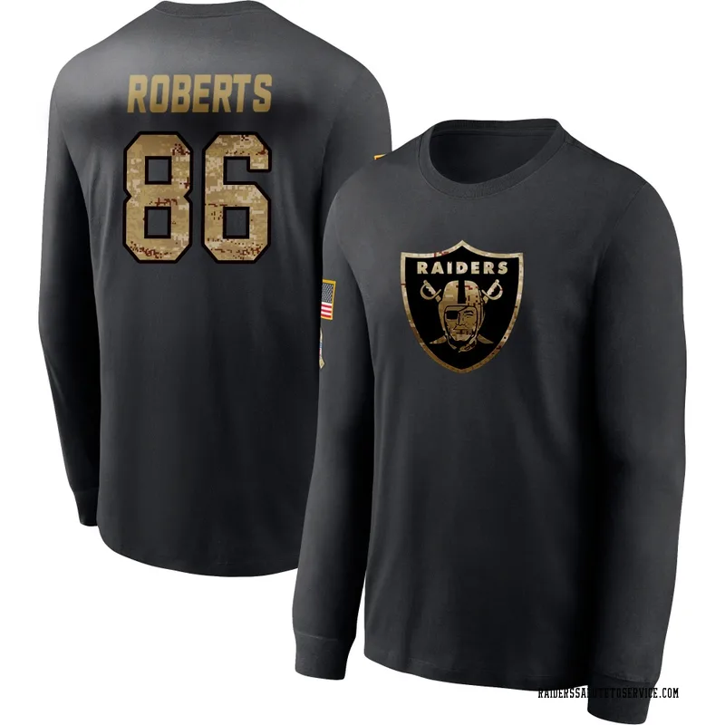 Men's Chase Roberts Las Vegas Raiders Black 2020 Salute To Service Sideline Performance Long Sleeve T-Shirt