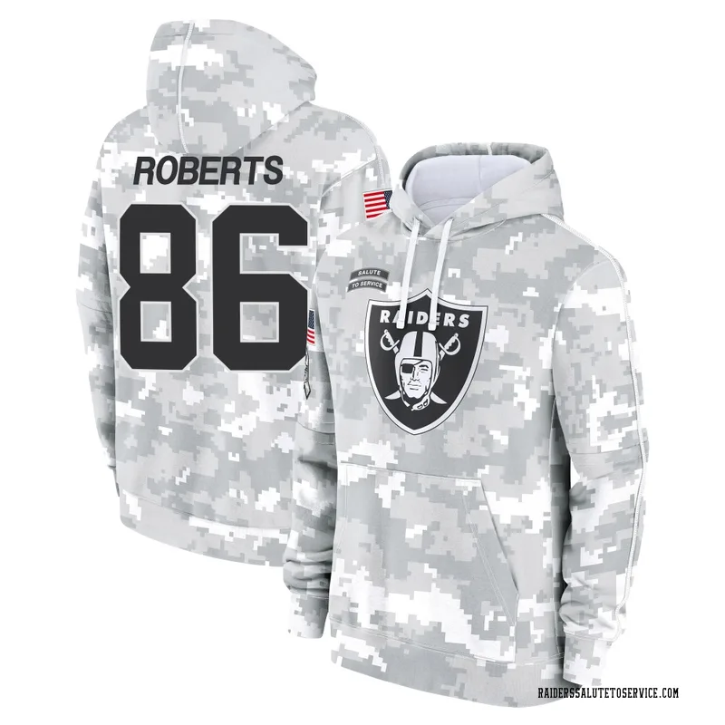Men's Chase Roberts Las Vegas Raiders Camo Arctic 2024 Salute to Service Club Fleece Pullover Hoodie