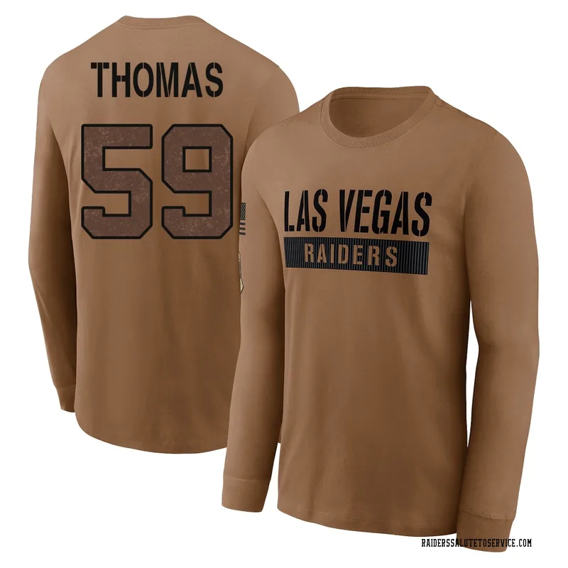Men's Chris Thomas Las Vegas Raiders Brown 2023 Salute To Service Long Sleeve T-Shirt