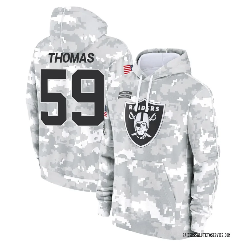 Men's Chris Thomas Las Vegas Raiders Camo Arctic 2024 Salute to Service Club Fleece Pullover Hoodie