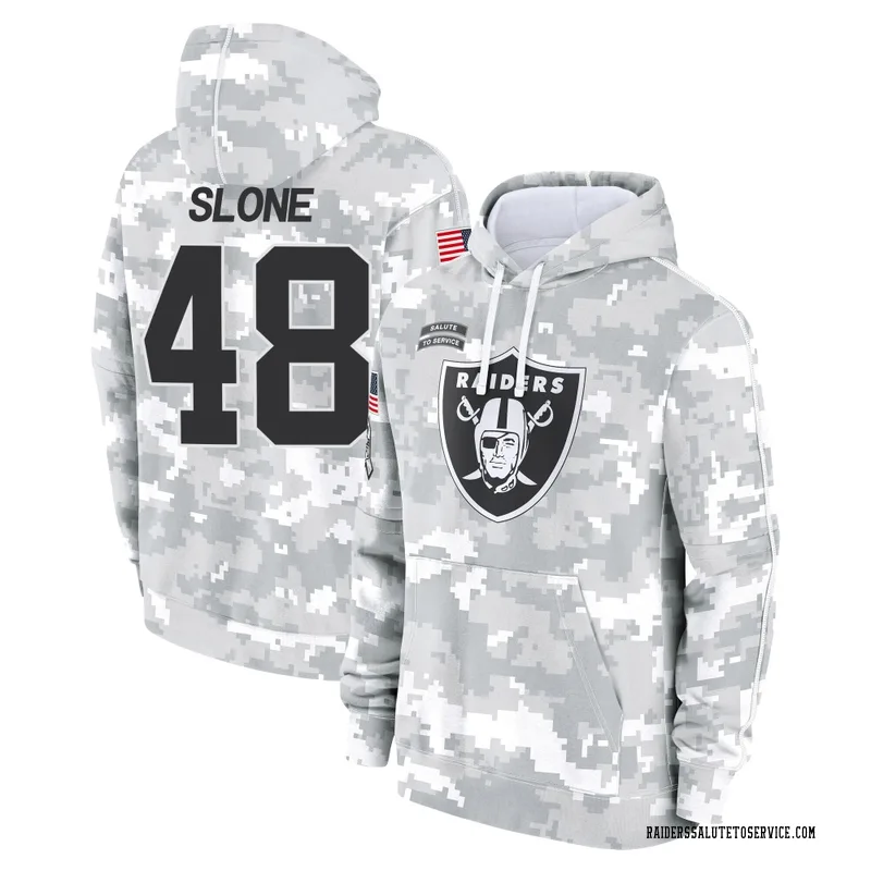 Men's Cian Slone Las Vegas Raiders Camo Arctic 2024 Salute to Service Club Fleece Pullover Hoodie