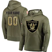 Men's Custom Las Vegas Raiders Olive Salute to Service Pullover Hoodie