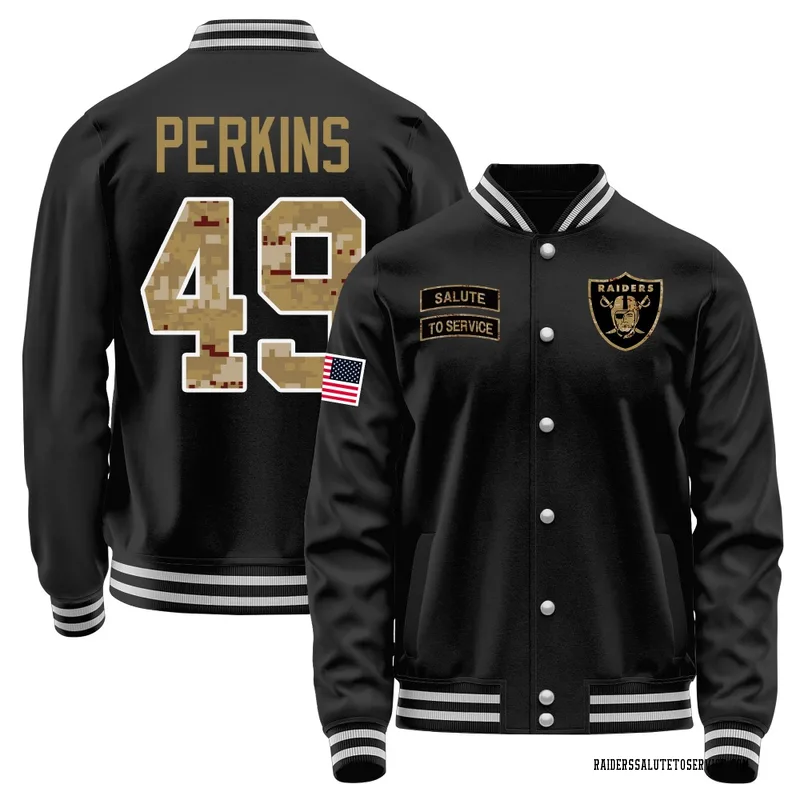 Men's Devyn Perkins Las Vegas Raiders Black Salute to Service Sideline Performance Jacket