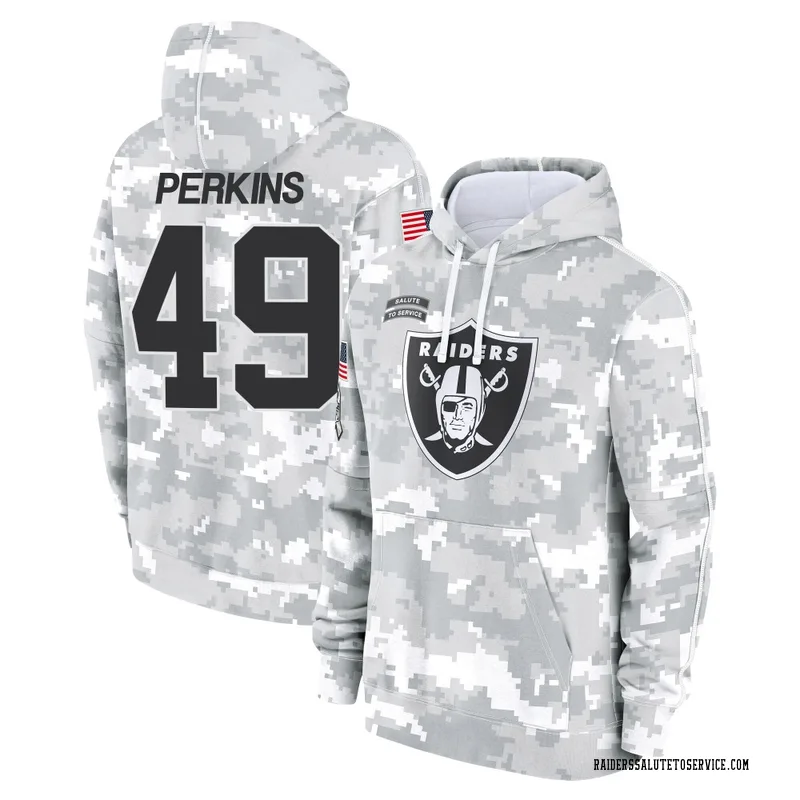 Men's Devyn Perkins Las Vegas Raiders Camo Arctic 2024 Salute to Service Club Fleece Pullover Hoodie