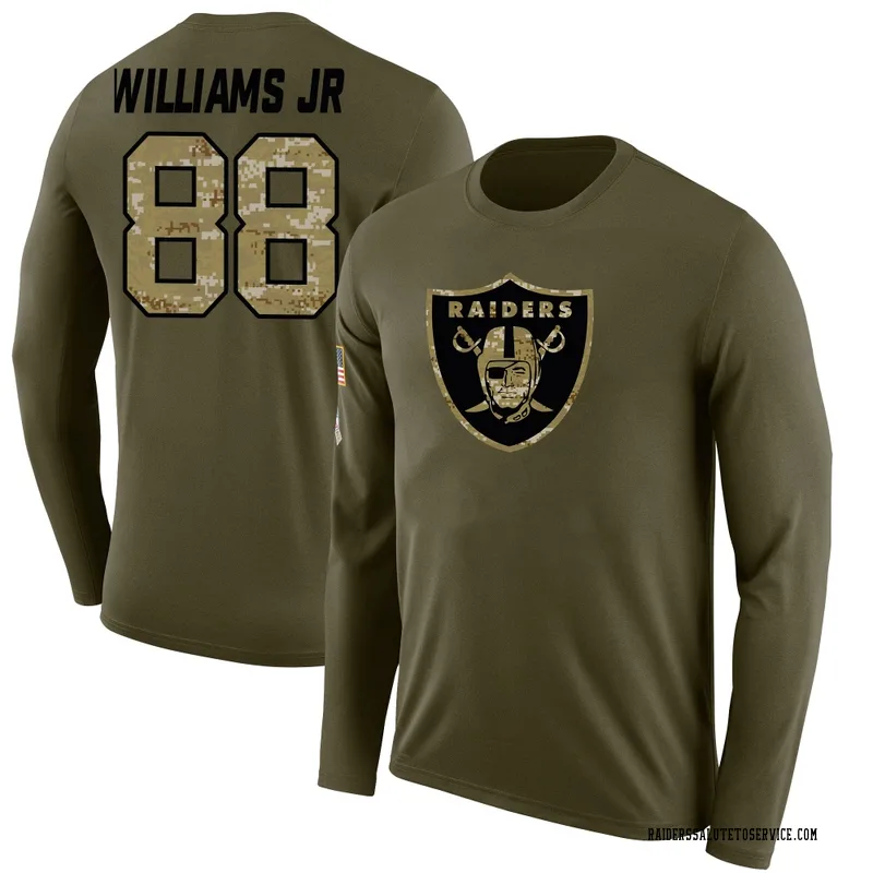 Men's E.J. Williams Jr. Las Vegas Raiders Legend Olive Salute to Service Sideline Long Sleeve T-Shirt