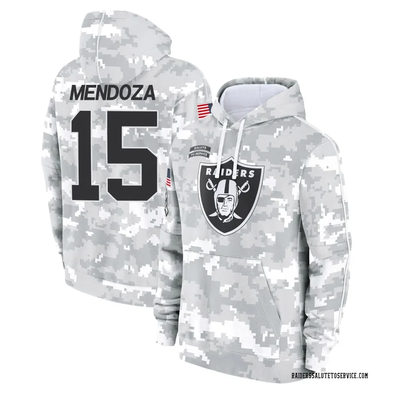 Men's Fernando Mendoza Las Vegas Raiders Camo Arctic 2024 Salute to Service Club Fleece Pullover Hoodie