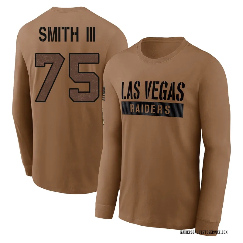 Men's Gary Smith III Las Vegas Raiders Brown 2023 Salute To Service Long Sleeve T-Shirt