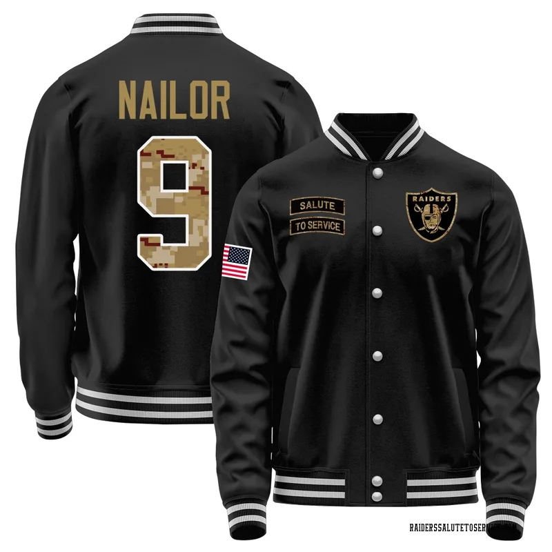 Men's Jalen Nailor Las Vegas Raiders Black Salute to Service Sideline Performance Jacket