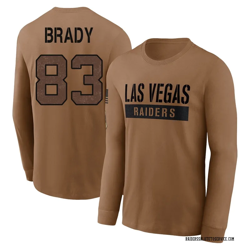 Men's Jonathan Brady Las Vegas Raiders Brown 2023 Salute To Service Long Sleeve T-Shirt