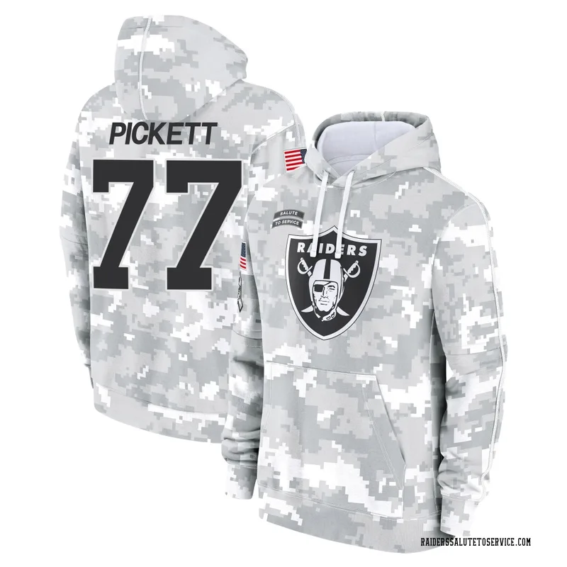 Men's Justin Pickett Las Vegas Raiders Camo Arctic 2024 Salute to Service Club Fleece Pullover Hoodie