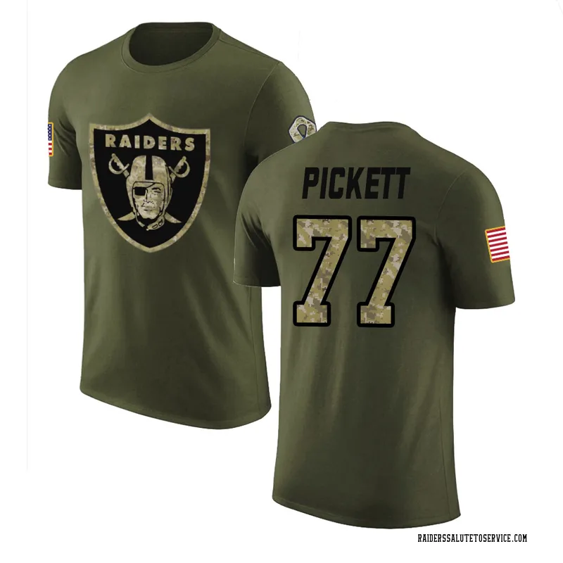 Men's Justin Pickett Las Vegas Raiders Legend Olive Salute to Service T-Shirt
