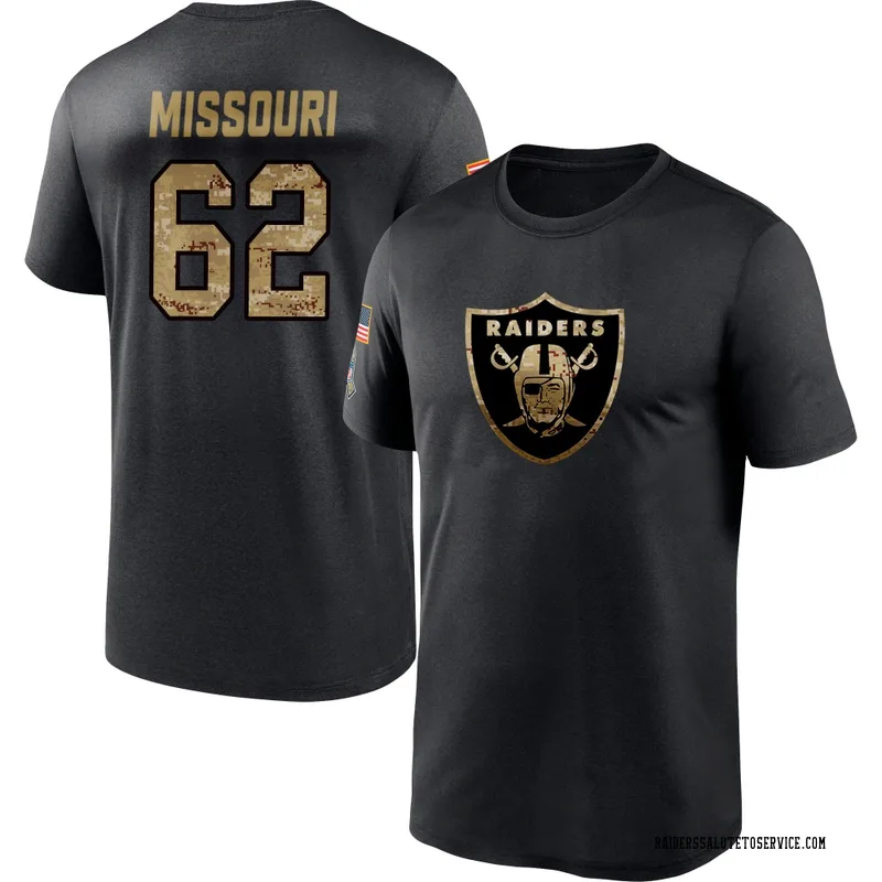 Men's Kamar Missouri Las Vegas Raiders Black 2020 Salute To Service Performance T-Shirt