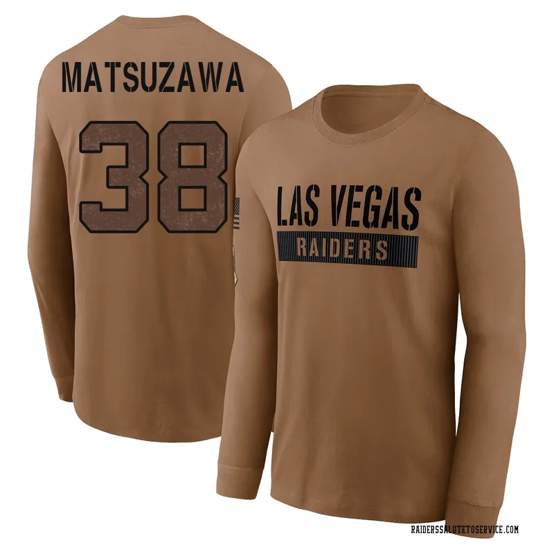 Men's Kansei Matsuzawa Las Vegas Raiders Brown 2023 Salute To Service Long Sleeve T-Shirt