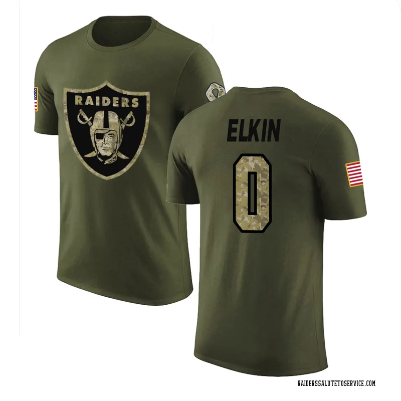 Men's Luke Elkin Las Vegas Raiders Legend Olive Salute to Service T-Shirt