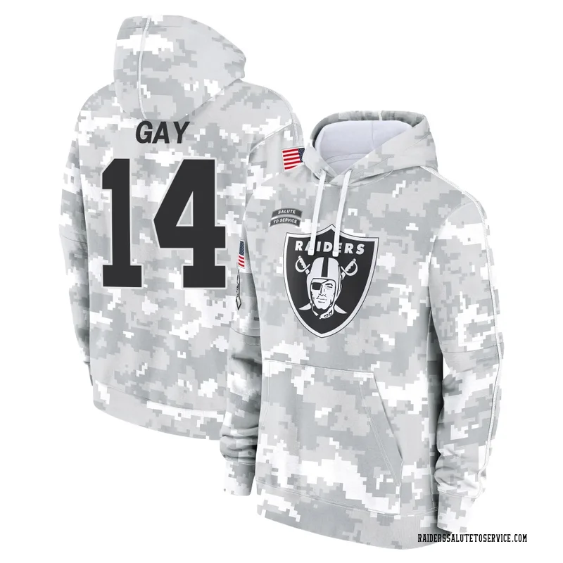 Men's Matt Gay Las Vegas Raiders Camo Arctic 2024 Salute to Service Club Fleece Pullover Hoodie