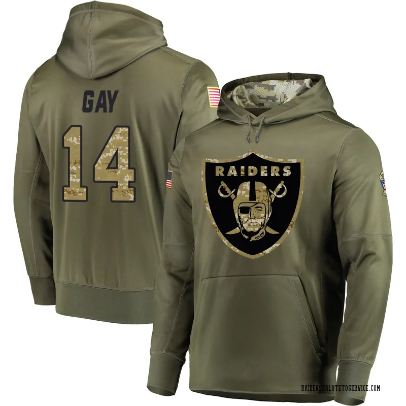 Men's Matt Gay Las Vegas Raiders Olive Salute to Service Pullover Hoodie