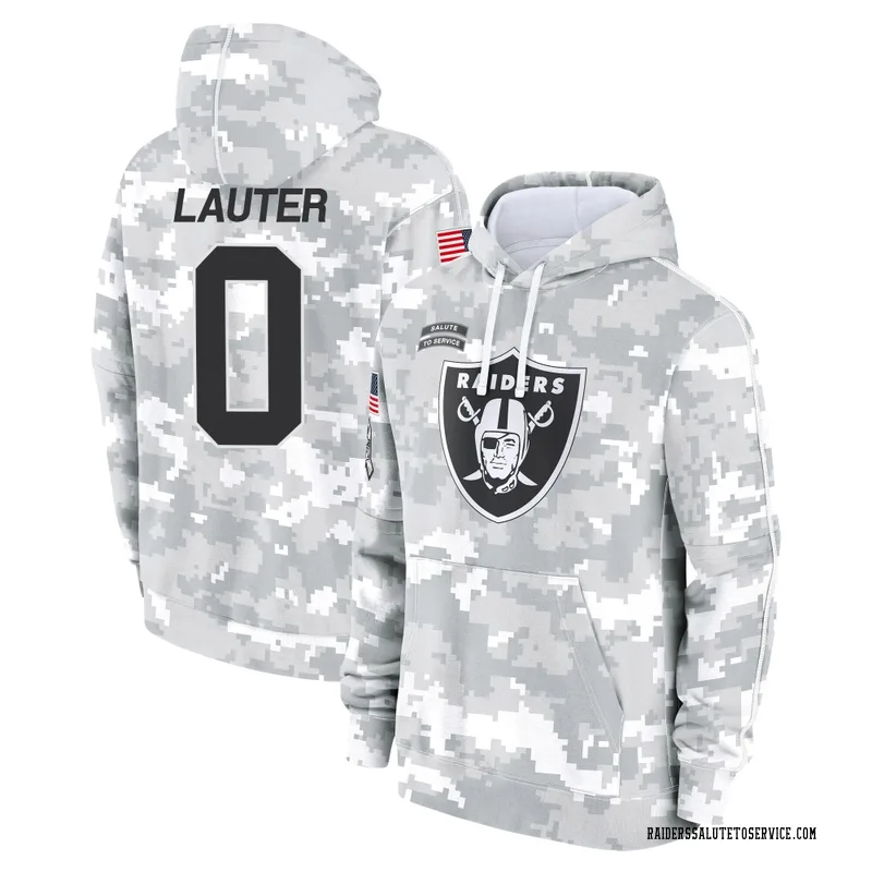 Men's Matt Lauter Las Vegas Raiders Camo Arctic 2024 Salute to Service Club Fleece Pullover Hoodie