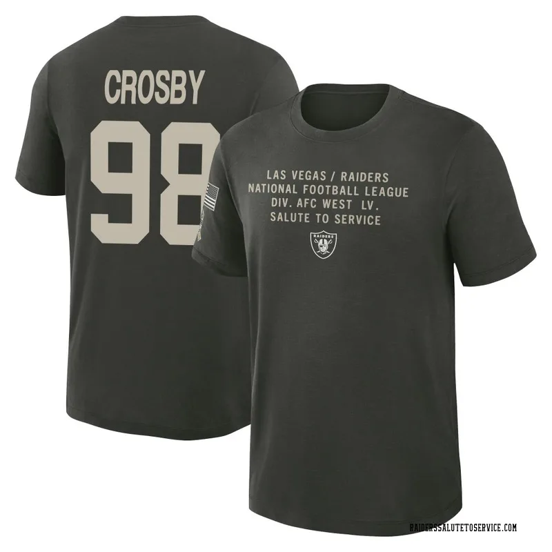 Men's Maxx Crosby Las Vegas Raiders Green Dark/ 2025 Salute to Service Sideline Slub T-Shirt