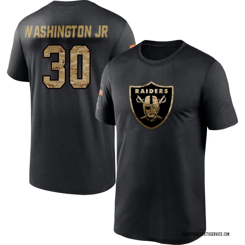 Men's Mike Washington Jr. Las Vegas Raiders Black 2020 Salute To Service Performance T-Shirt