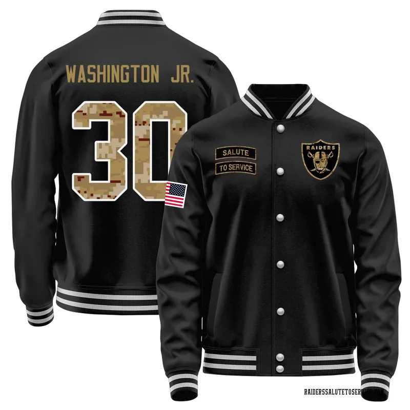 Men's Mike Washington Jr. Las Vegas Raiders Black Salute to Service Sideline Performance Jacket