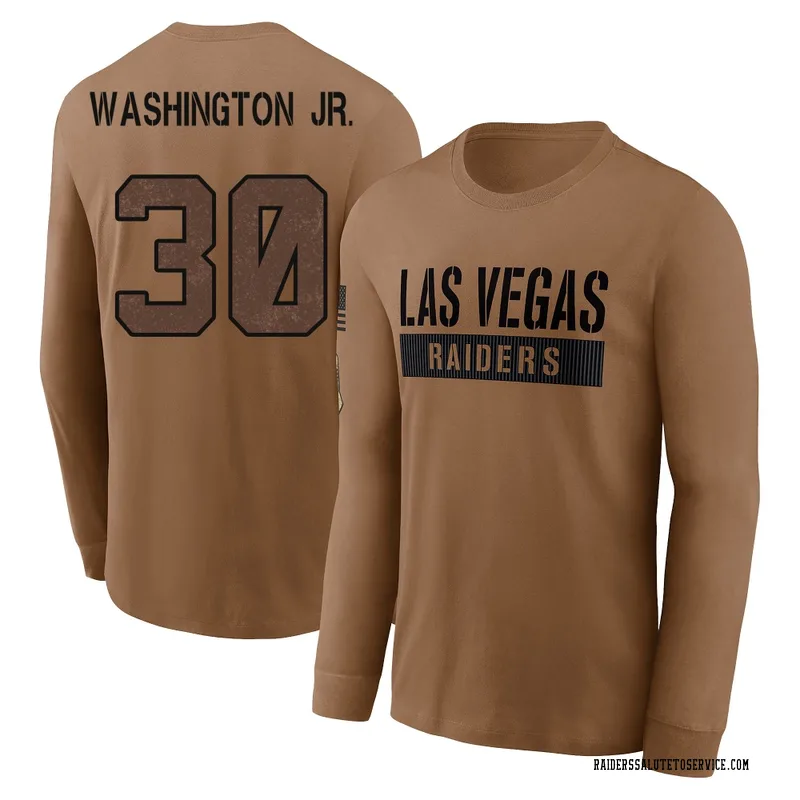 Men's Mike Washington Jr. Las Vegas Raiders Brown 2023 Salute To Service Long Sleeve T-Shirt