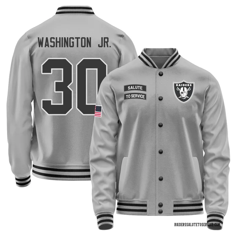 Men's Mike Washington Jr. Las Vegas Raiders Gray Salute to Service Performance Jacket