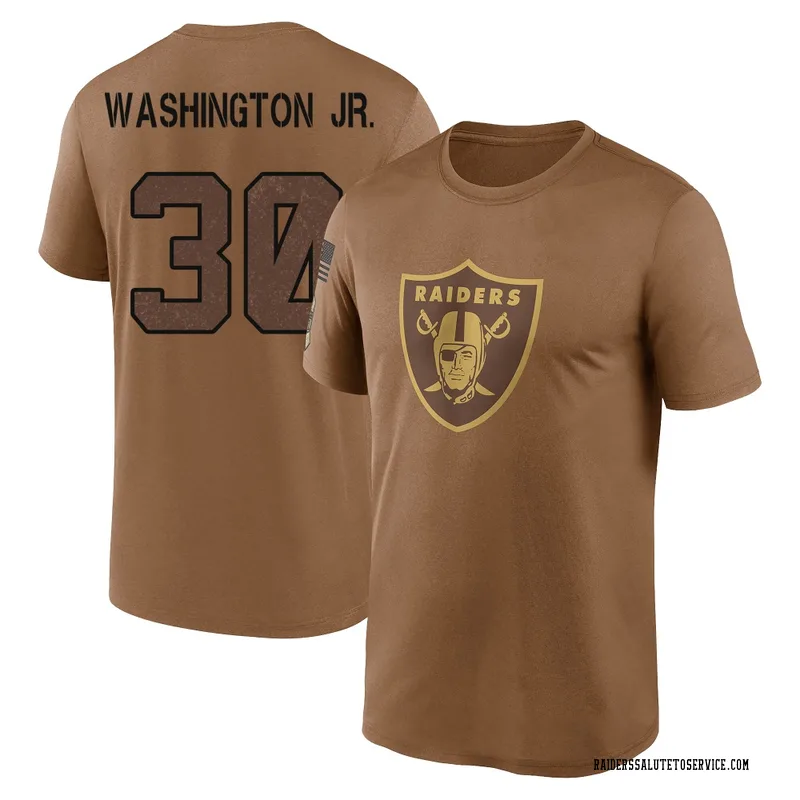 Men's Mike Washington Jr. Las Vegas Raiders Legend Brown 2023 Salute To Service Performance T-Shirt