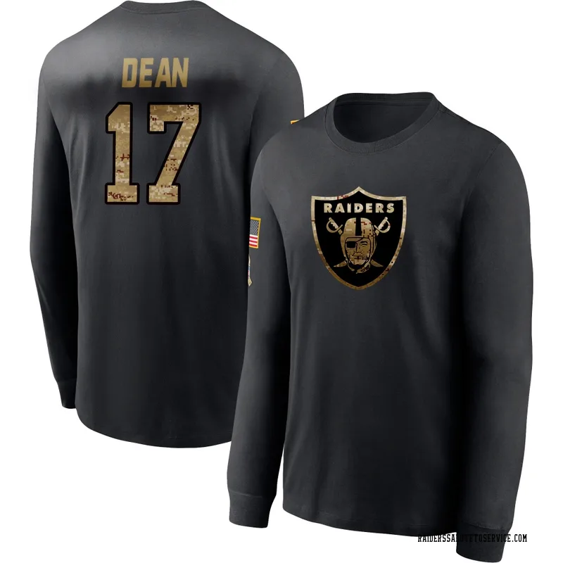 Men's Nakobe Dean Las Vegas Raiders Black 2020 Salute To Service Sideline Performance Long Sleeve T-Shirt