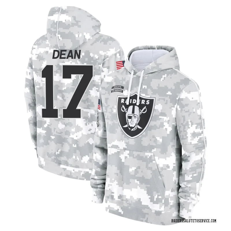 Men's Nakobe Dean Las Vegas Raiders Camo Arctic 2024 Salute to Service Club Fleece Pullover Hoodie