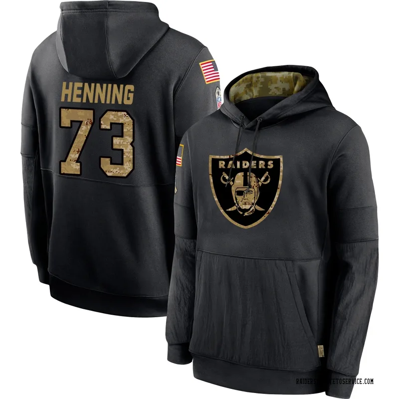 Men's Niklas Henning Las Vegas Raiders Black 2020 Salute to Service Sideline Performance Pullover Hoodie