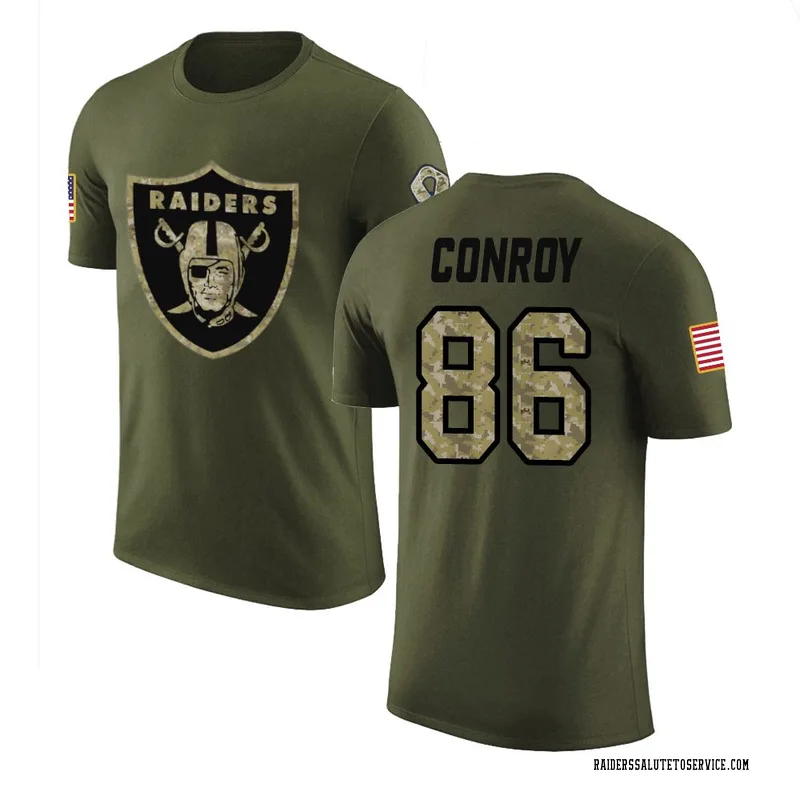 Men's Pat Conroy Las Vegas Raiders Legend Olive Salute to Service T-Shirt