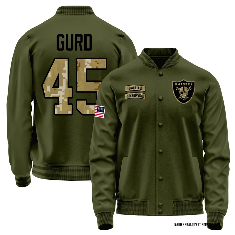 Men's Patrick Gurd Las Vegas Raiders Olive Salute to Service Sideline Performance Jacket