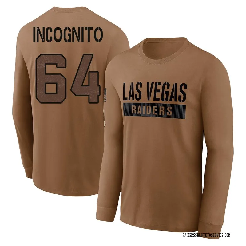 Men's Richie Incognito Las Vegas Raiders Brown 2023 Salute To Service Long Sleeve T-Shirt