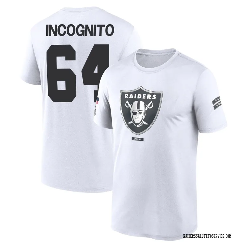 Men's Richie Incognito Las Vegas Raiders Legend White 2024 Salute to Service Performance T-Shirt