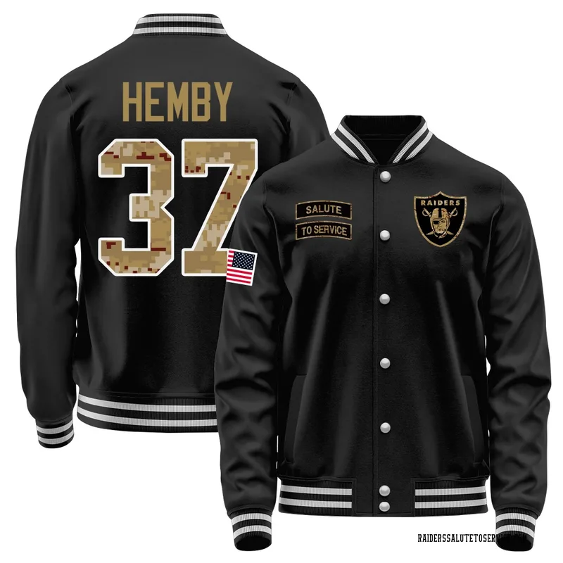 Men's Roman Hemby Las Vegas Raiders Black Salute to Service Sideline Performance Jacket