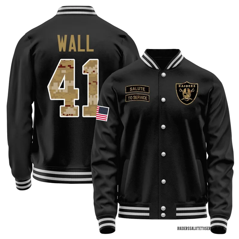 Men's Tanner Wall Las Vegas Raiders Black Salute to Service Sideline Performance Jacket