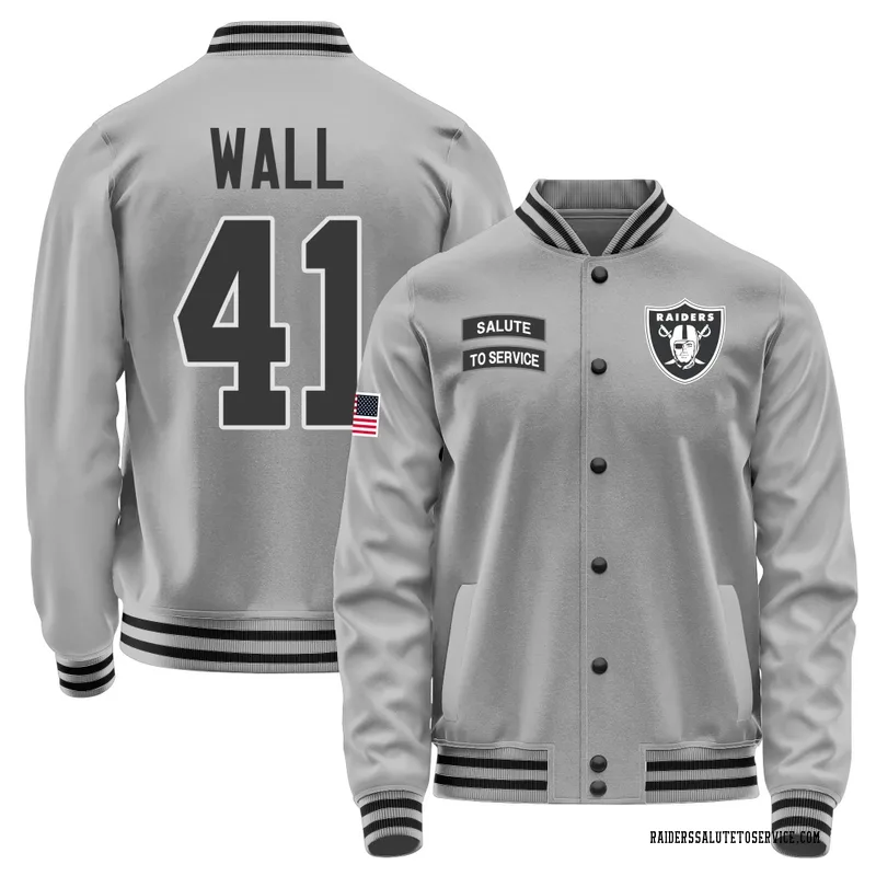 Men's Tanner Wall Las Vegas Raiders Gray Salute to Service Performance Jacket