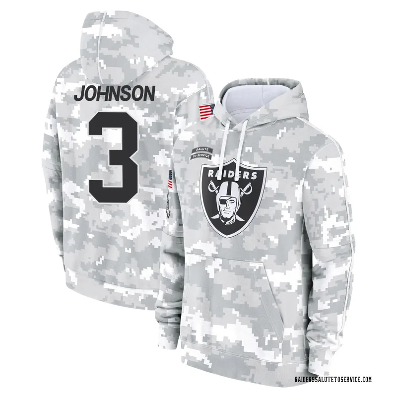 Men's Taron Johnson Las Vegas Raiders Camo Arctic 2024 Salute to Service Club Fleece Pullover Hoodie