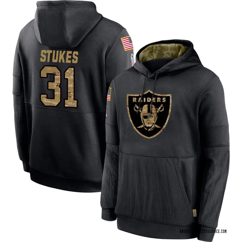 Men's Treydan Stukes Las Vegas Raiders Black 2020 Salute to Service Sideline Performance Pullover Hoodie