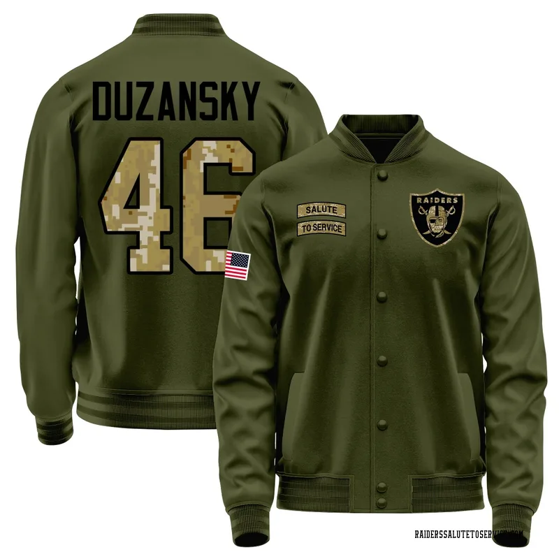 Men's Tyler Duzansky Las Vegas Raiders Olive Salute to Service Sideline Performance Jacket
