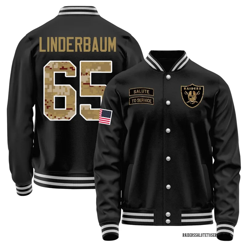 Men's Tyler Linderbaum Las Vegas Raiders Black Salute to Service Sideline Performance Jacket