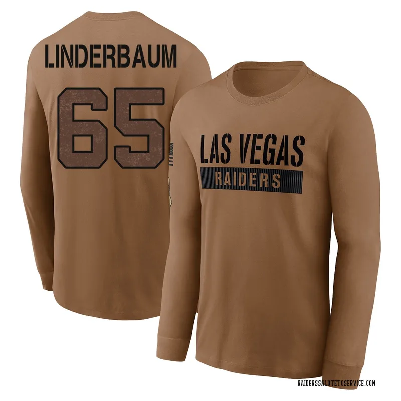 Men's Tyler Linderbaum Las Vegas Raiders Brown 2023 Salute To Service Long Sleeve T-Shirt