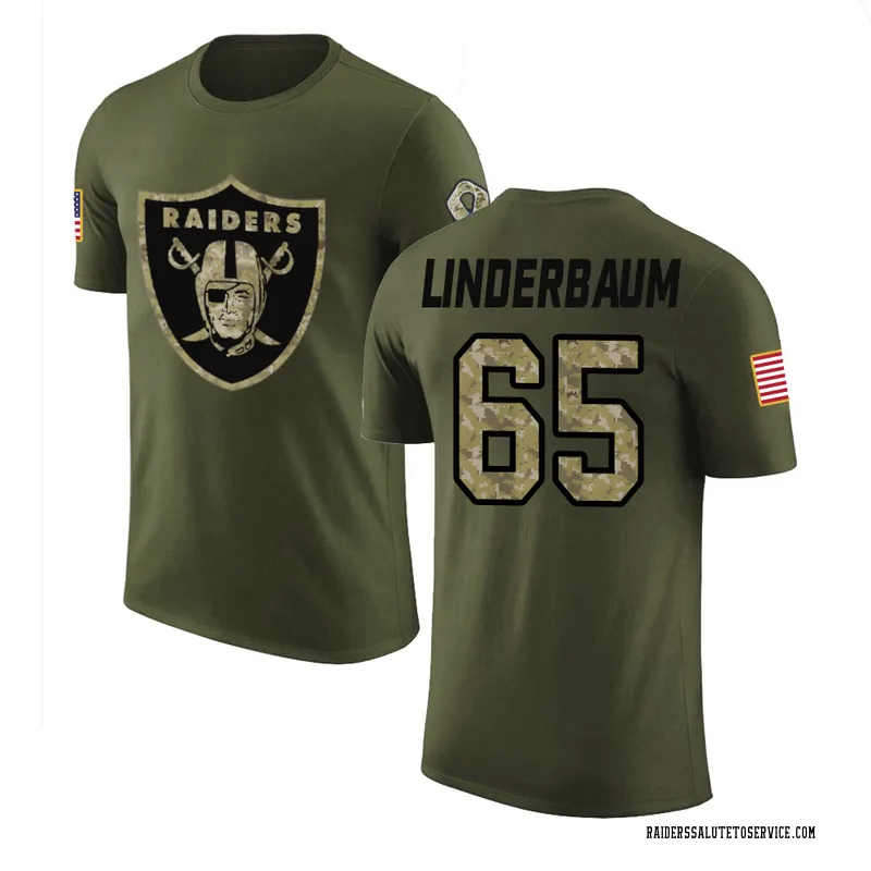 Men's Tyler Linderbaum Las Vegas Raiders Legend Olive Salute to Service T-Shirt